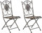 CLP 2er-Set Gartenstuhl Sibell im Landhausstil, aus Metall mit klappbarem Design, ideal für Terrasse oder Balkon, in 6 Farben erhältlich, Farbe:Bronze