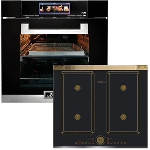 Kaiser Pyrolyse Backofen LaPerle »EH 6344+ KCT 6745 AD«, Elektro Backofen, TFT Display, Air fryer,Bratautomatik,79L + Induktions-Kochfeld, 4 Kochzonen, Einbau Herd, Power Booster