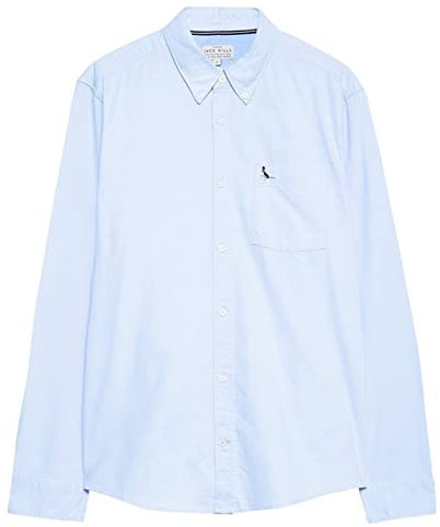 Jack Wills Mens Plain Oxford Shirt Long Sleeve Sky Blue L