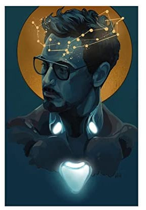 RIPEX Iron Man Tony Stark Leinwand-Poster, Schlafzimmer, Dekoration, Sport, Landschaft, Büro, Raumdekoration, Geschenk, ohne Rahmen, 30 x 45 cm