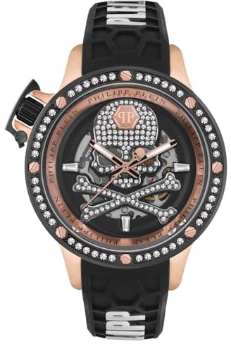 Philipp Plein Plein Rich Automatikuhr aus Silikon für Herren, Roségold/Weiß/Weiß - Pwuaa0223, Riemen