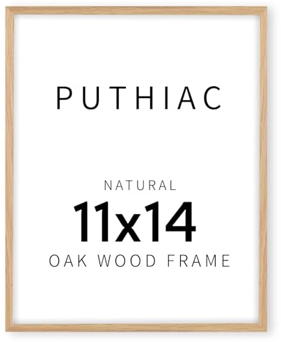 puthiac 11x14 Solid Oak Wood Picture Frame, Natural Oak, 1 Pack