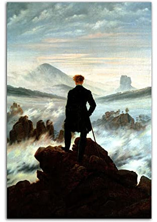 HOPNRU Caspar David Friedrich Der Wanderer über dem Nebelmeer Poster Wandkunst Bild Druck Leinwand Gemälde Modernes Zuhause Schlafzimmer Dekor Wandbild (30x45cm-Ohne Rahmen)