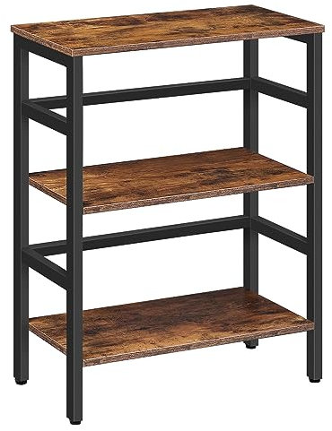 HOOBRO Leiterregal, Standregal, 3 Ebenen Bücherregal, Querstangen-Design, Multifunktionales Ablageregal, Stabiler Metallrahmen, Industriestil, für Wohnzimmer, Schlafzimmer, Arbeitszimmer EBF86CJ01