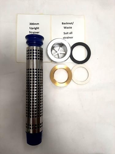300MM Tall Commercial Sink Plug Strainer Overflow Waste Pipe with BACKNUT Complete Set for Commercial Kitchen Sink 300Hx42(Ø) mm