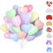 50 Pcs Herzluftballons Pastell, 12 Zoll Macaron Herzluftballons, Latex Herz Ballon, Herz Helium Ballons, Herzluftballons Hochzeit für Hochzeits Brautdusche Valentinstag Geburtstags Verlobung Party