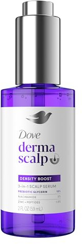 Dove Derma Scalp Density Boost 3-in-1 Scalp Serum 1 ct With Prebiotic Glycerin, Zinc + Peptides, and Niacinamide For Breakage And Hair Thinning 2 oz