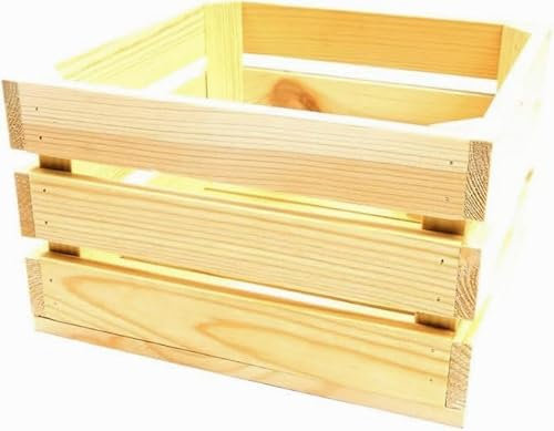 Dekokiste 30x30x18 cm, Holzkiste für die Aufbewahrung von Wein, Obst, Gemüse, ökologisch, gehobelt (30x30x18)