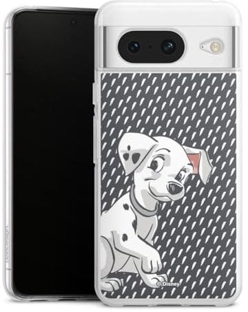 Custodia di silicone compatibile con Google Pixel 8 Custodia trasparente Cover per smartphone trasparente La carica dei 101 Disney Prodotto ufficiale su licenza