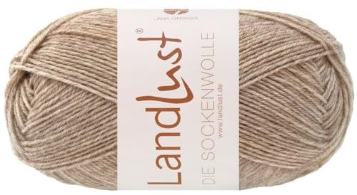 LANA GROSSA Landlust die Sockenwolle 50g | Klassisches Sockengarn in edlen Melangefarben aus 80% Schurwolle (Merino) & 20% Polyamid | 50g waschmaschinenfest zum Stricken & Häkeln | 210m Garn FB1609