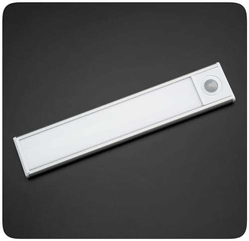 PRECORN 20cm LED Sensor Lichtleiste | Kabellos, Bewegungsmelder, USB-C aufladbar | Schranklicht Unterbauleuchte für Schrank, Küche, Treppe | Magnetische Montage | Schrankbeleuchtung