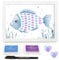 BOFUNX Taufe Fingerabdruck Gästebuch mit Holz Bilderrahmen Taufe Fisch Baby Shower Gästebuch für Mädchen Jungen+2 Stempelkissen+1 Unterschriftstift Taufe Geschenk