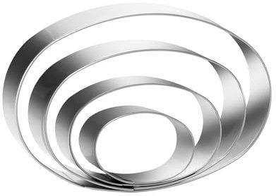 ANCKNE Ovales Ausstechformen-Set – 12,7 cm, 10,2 cm, 7,6 cm, 5,1 cm – Geometrische Ausstechformen – Edelstahl Hausgemachte Ovale Keksausstecher