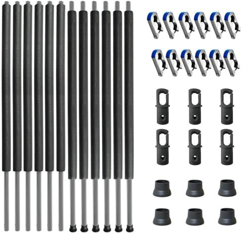 Baunsal® Trampolin Netzstangen 6 x Ø 28 x 1,2 mm x 277,5 cm (FGOS) Ersatzteile Netz Stangen Netzpfosten Netzstangen Rohre Stangen Ersatz