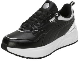 Puma R78, Stivale Basso Donna, Bianco Nero-Argento Opaco, 38 EU