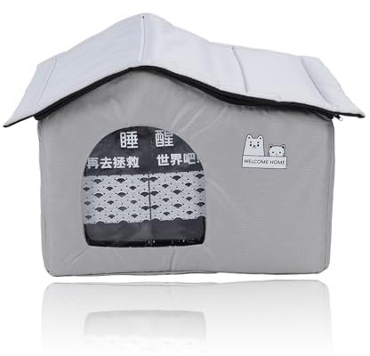 Outdoor Katzenhaus Im Sommer Winter, Haustierkühlung, Wasserdichtes Outdoor Katzenzelt, Feral Cat Shelter, Haustier Kühlhaus, Katzenhäuser für Outdoor Indoor Katzen, Hunde (Mittel)