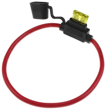 RKURCK 1 porte-fusible en ligne de calibre 10 12 V avec fusibles à lame ATC de 20 A, porte-fusible en fil de cuivre étamé pour voiture, camion, bateau, moto