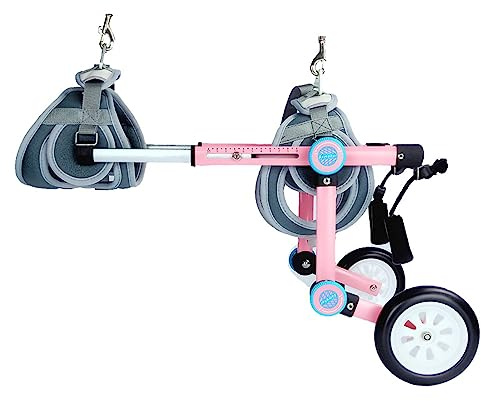 Lightweight Pink Dog Wheelchair With Harness,Dogs Scooter ,Adjustable Pets Wheelchair ( Size Xs)