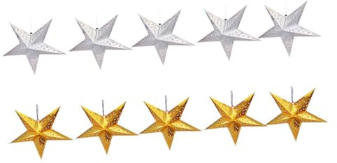 KONTONTY 10stücke Faltbarer Papier Stern Lampenschirm Für Weihnachten Dekoration Hängender Stern Schatten in Sternform Leicht Und Installieren