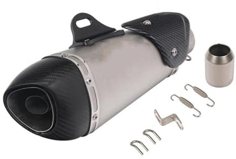 DZSUNLOHJ Motorrad Auspuff Universal Motorrad Auspuffrohr Modifizierter Kohlenstoff Schalldämpfer Für GSX-S750 NC700 CBR250R R3 R6 Z900 Exhaust(C)