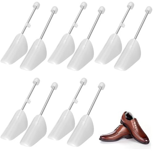 MeoZynxadril 5 Pares Hormas Para Zapatos, Hormas de Plástico, Ajustable Ensanchador de Zapatos, Transparente Estirador de Zapato, Horma Zapatos Hombre, para Zapatillas, Deportivas, Talla 38-45