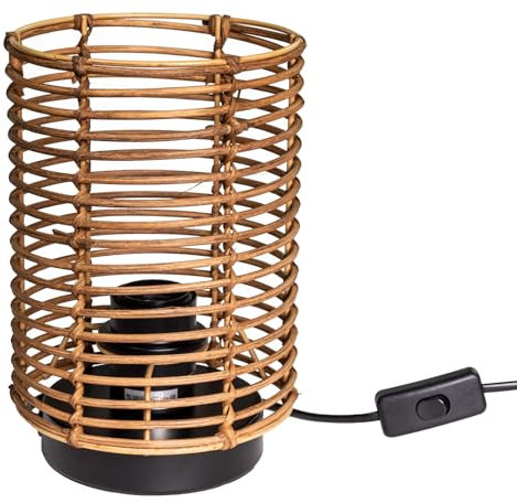 Osasy Tischlampe-Holz, Nachttischlampe schirmlampe in Einzigartig, vintage lampe tisch für Schlafzimmer, Wohnzimmer, Büro (Böhmisch, 1) ohne Glühlampe