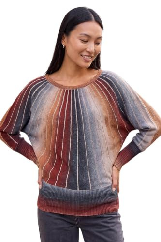 Roman Originals Women Diamante Embellished Jumper Ladies Sparkly Sequin Sweater Batwing Autumn Winter Knit Knitwear Glittery Shiny Casual Evening Going Out Party