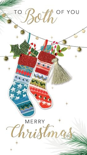 Embellished to Both of You Champagne Hand-Finished Christmas Greeting Card XCDC452