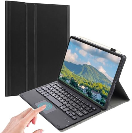 leleyo Tablet Tastatur Touchpad Hülle für Lenovo Tab M10 10,1 Zoll Smart Cover Magnetisch mit Abnehmbarer Wireless Bluetooth Tastatur Touchpad für Lenovo Tab M10, Schwarz