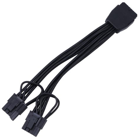 SHOOYIO Adaptador de cable de tarjeta gráfica de 12 pines a dos 6+2 pines hembra a 2 x 6+2 pines macho para cable de alimentación PCIe para tarjetas gráficas