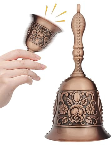 Campanello da cena, campane vintage – Jingle Bell in rilievo 3D Vintage – Campana a mano per decorazione estetica di lusso per matrimoni, hotel, cucina, suoneria
