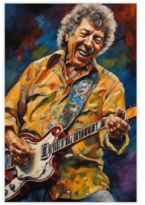 ZYGNBHL Poster mit amerikanischer Sängerin Elvin_Bishop (3), Ölgemälde-Stil, Leinwand, Dekoration, 30 x 45 cm