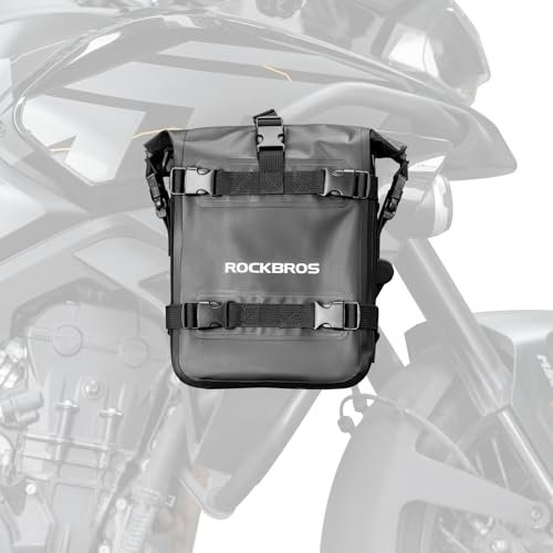ROCKBROS Borsa Moto Impermeabile Laterale, Borsa per Portapacchi Telaio per Moto, Grande Capacità 5-7L, con Tracolla