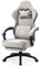 Dowinx Gaming Stuhl Stoff Bürostuhl mit Taschenfederkissen, Massage Gamer Stuhl mit Kopfstütze, Ergonomische Racing Gaming Sessel mit Fußstütze (Grau)