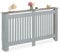 Relaxdays Heizkörperverkleidung Lamellen, HBT 83x152x19 cm, für alte Heizkörper, Heizungsabdeckung mit Regal, MDF, grau, XL