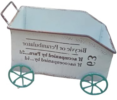 KieTeiiK Jardinière À Brouette en Fer Vintage pour Décor De Jardin Patio Antirouille Chariot D'exposition 'intérieur Et 'extérieur Conteneur Métal Fer