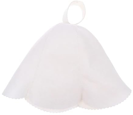 Saunamütze aus Filz Filz-Kopfschutz, Bad, Anti-Hitze, freie Größe, Duschhaube, Saunahut, Badezimmerzubehör, Saunahut-Set, Wollfilz(White)