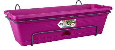 Elho Green Basics Balkonkasten Allin1 50 - Übertopf für Balkon & Außen - Ø 49 x H 16.5 - Kirschrot