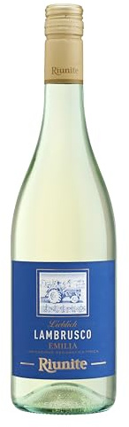 Lambrusco bianco RIUNITE dolce Dell`Emilia DOC 0,75 L - Vino Frizzante - Weißer Süßer Perlwein 7,5% Vol. aus Italien