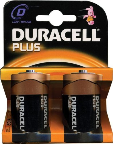 Pilas alcalinas antorcha D-LR20 Duracell Plus Pack. 10 Blister de 2 unidades (20 piezas)