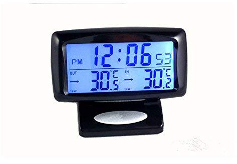 Goliton® Fahrzeug Auto Elektronik Uhr Elektronische Uhr Thermometer - Schwarz