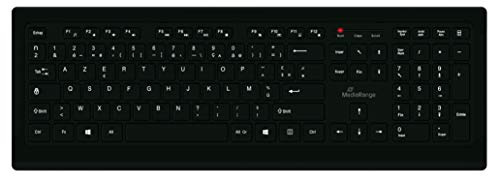 MediaRange Tastatur Kabel AZERTY (FR), Vollformat, Schwarz | Ziffernblock | Multimedia-/Funktionstasten | AZERTY Layout