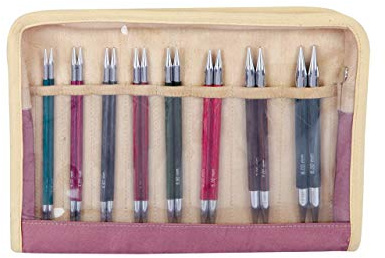 KnitPro wechselbare Nadelspitzen Royale Deluxe Set Rundstricknadel, Holz/Messing, Mehrfarbig, 18 x 31 x 3 cm, 39-Einheiten
