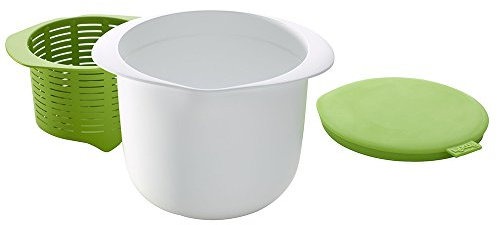 Lékué Käsebereiter Set, Silikon, weiß/grün, 17.3 x 13 x 14.7 cm