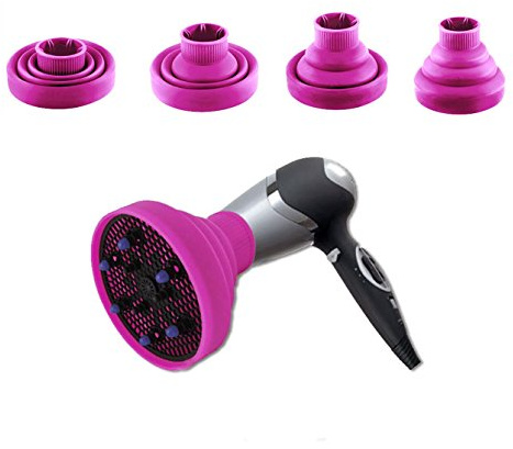 Diffusore per asciugacapelli, da viaggio, pieghevole, in silicone, universale Rose Clair