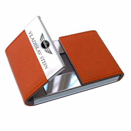 Visitenkartenetui mit Gravur nach Wunsch Kreditkarten, Ausweise Etui 4 Farben (Orange)