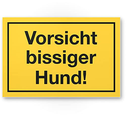 Komma Security Vorsicht bissiger Hund - Hunde Schild Hinweisschild Gartentor Gartenzaun - Türschild Haustüre Warnschild Abschreckung Einbruchschutz - Achtung Vorsicht Hund