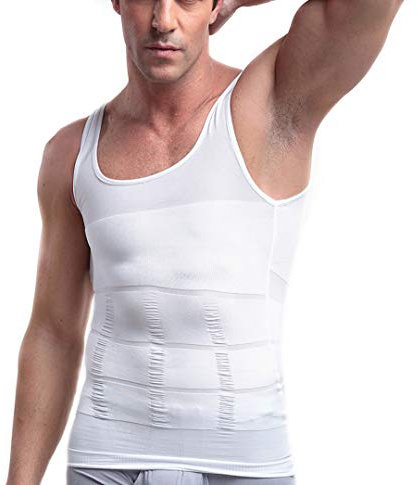 WannGe Mens Slimming Body Shaper Vest Shirt, Compression Muscle Tank