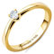 Orovi Damen Diamant Ring Gelbgold, Verlobungsring 14 Karat (585) Gold und Diamant Brillanten 0.1 Ct, Solitärring Ring Handgemacht in Italien