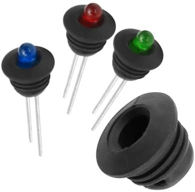 WITTKOWARE 100 Stück LED-Fassungen (Sockel) für 3mm Standard-LEDs, weiches Neopren Gummi-Material, EInbau-Ø 5,7-6mm, Außen-Ø 8mm, schwarz